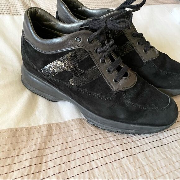 HOGAN Interactive Black Sneakers Sequins Luxury - Picture 14 of 15